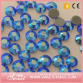SS10 sapphire AB color hot fix crystal motif rhinestones for dresses